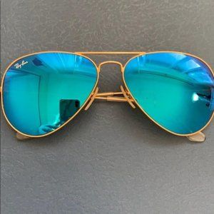 Ray-Ban 3025 Blue Aviator Sunglasses 58mm